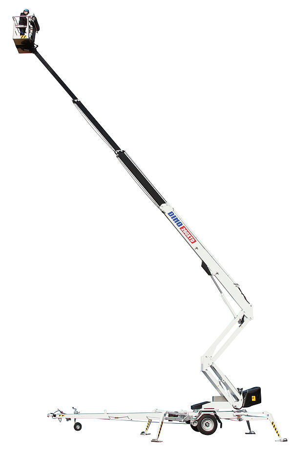 Anhänger Hebebühne DINO 260XTD in der Seitenansicht