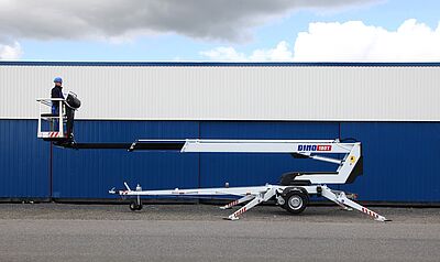 Anhänger Hubsteiger DINO 180T II - Seitenansicht Anhänger Hubsteiger DINO 180T II in der Seitenansicht