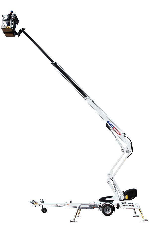 Anhänger Hebebühne DINO 180XT II in der Seitenansicht