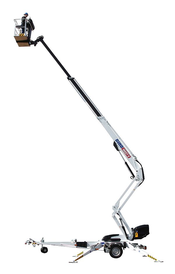 Anhänger Hebebühne DINO 160XT II in der Seitenansicht