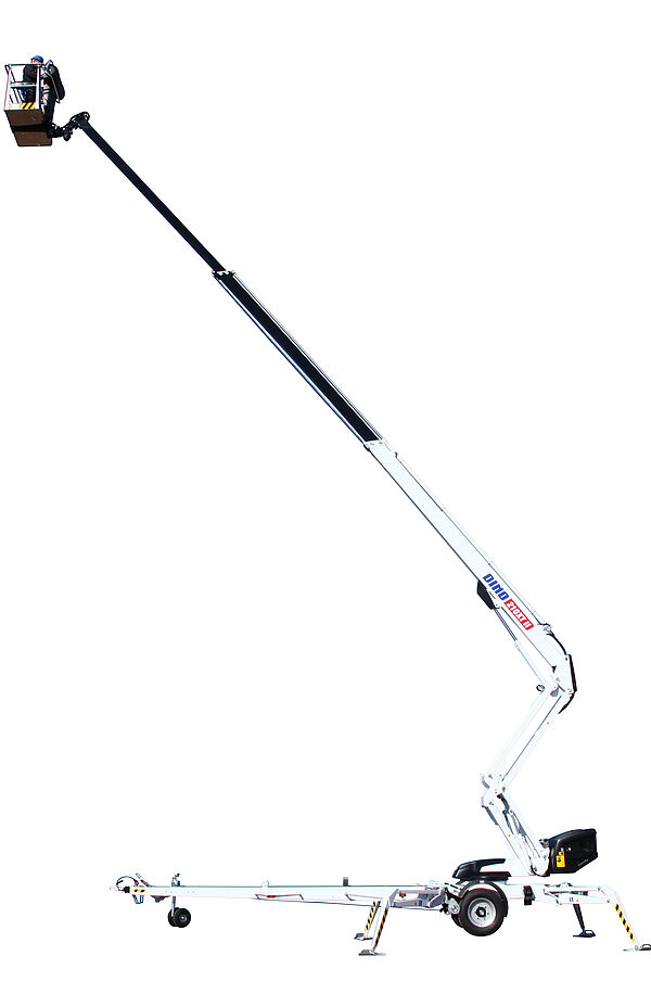 Anhänger Hebebühne DINO 210XT II in der Seitenansicht