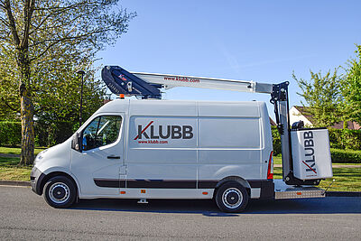 KLUBB KL38P – Leistungsstarke Arbeitsbühne für präzise Höhenarbeiten mit großer Reichweite und kompakter Fahrzeugbasis