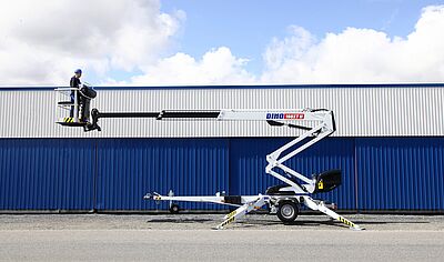Anhänger Hubsteiger DINO 160XT II - Seitenansicht Anhänger Hubsteiger DINO 160XT II in der Seitenansicht
